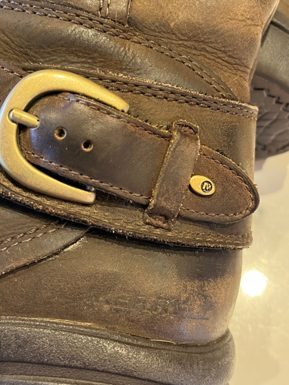 Merrell Captiva Buckle-Down Waterproof Mid-Calf Leather Riding Boots - 6.5 - Picture 15 of 15